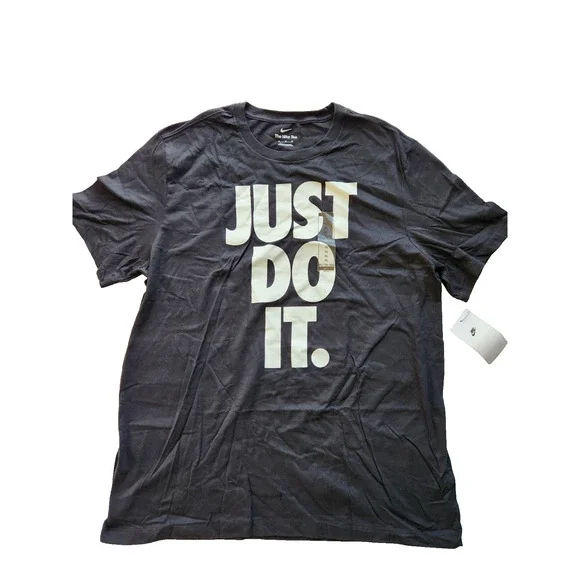 Nike Men's Just Do It Big Logo T-Shirt – Black, Size XL, New with Tags - Picture 2 of 3